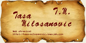 Tasa Milošanović vizit kartica